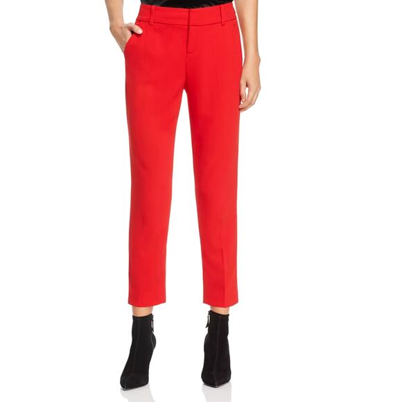 Alice + Olivia Stacey Slim Trousers Size 0 Zip Fly Two Side Slit Pockets - Picture 1 of 9
